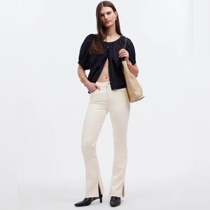 Madewell mid rise kick out full length flare jeans